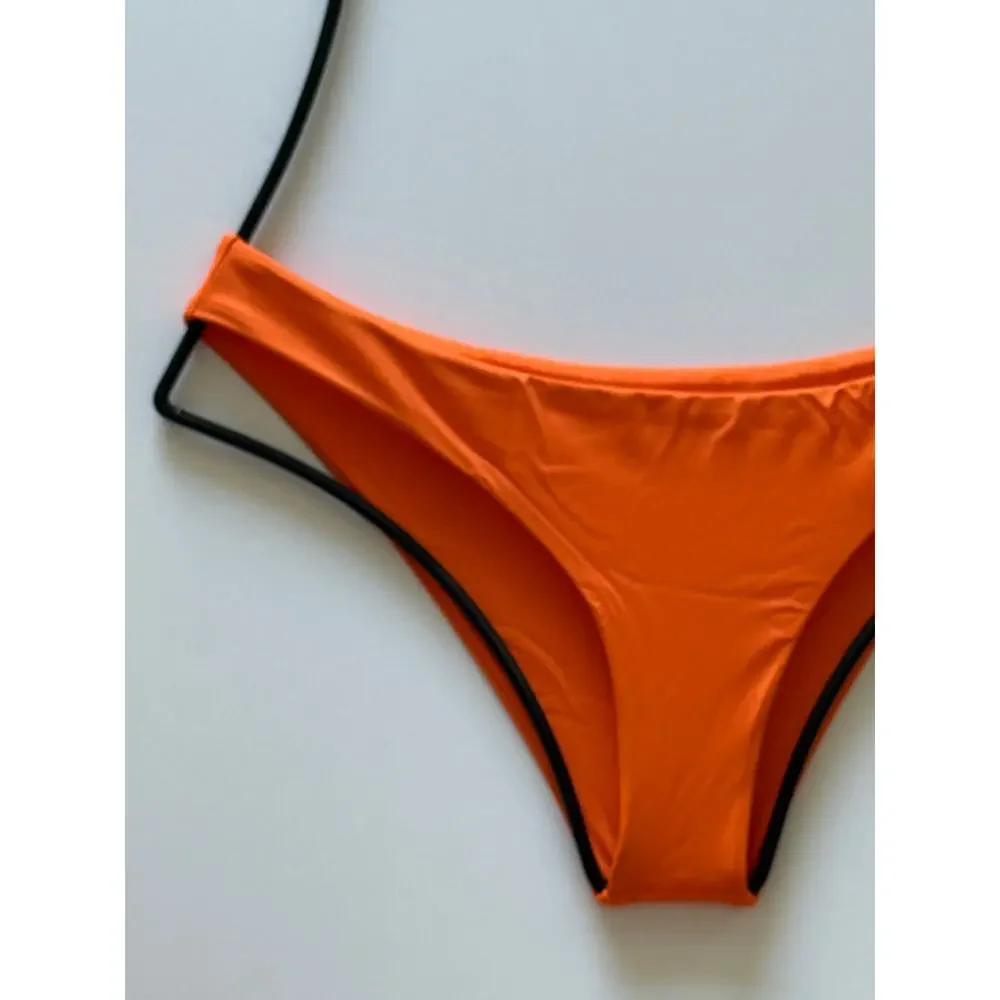 Frankies Bikinis Haven High Cut Cheeky Bikini Bottom - Marmalade - M